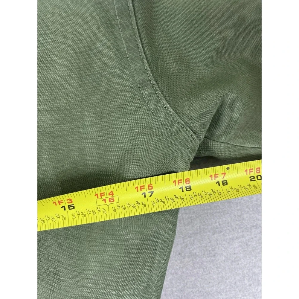 Vintage US Army OG-107 Cotton Sateen Utility Shirt Jacket Green XS 14.5x33
